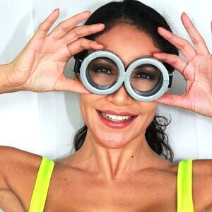 Minion Style Round Goggles Costume Cartoon Halloween Glasses Adult Size